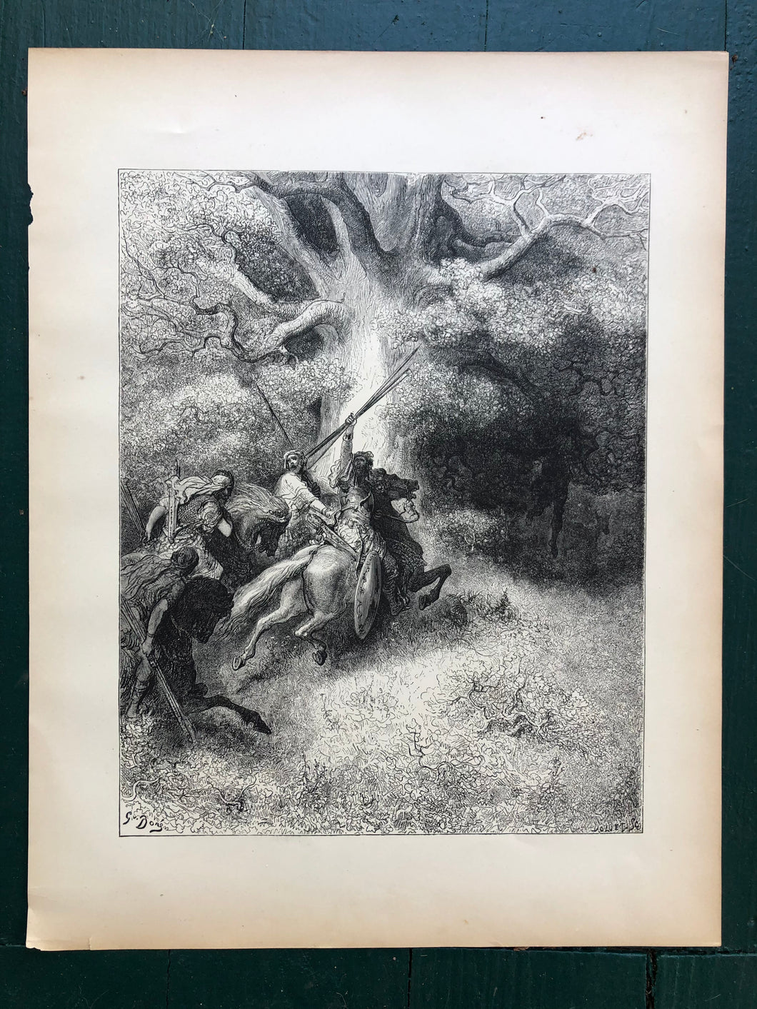 The Death of Absolom. Print from The Dore Bible Gallery by Gustave Dore