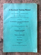 Load image into Gallery viewer, The Rorschach Training Manual. by James A. Brussels, Kenneth S. Hitch, and Zygmunt A. Piotrowski
