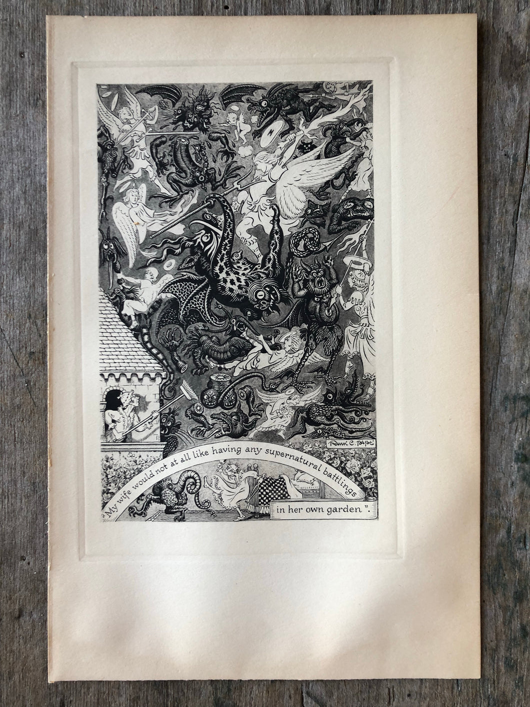 Print by Frank C. Pape from The Silver Stallion: A Comedy of Redemption by James Branch Cabell