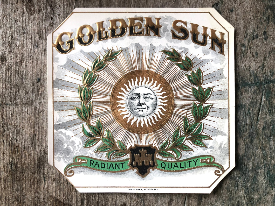 Golden Sun Cigar Label