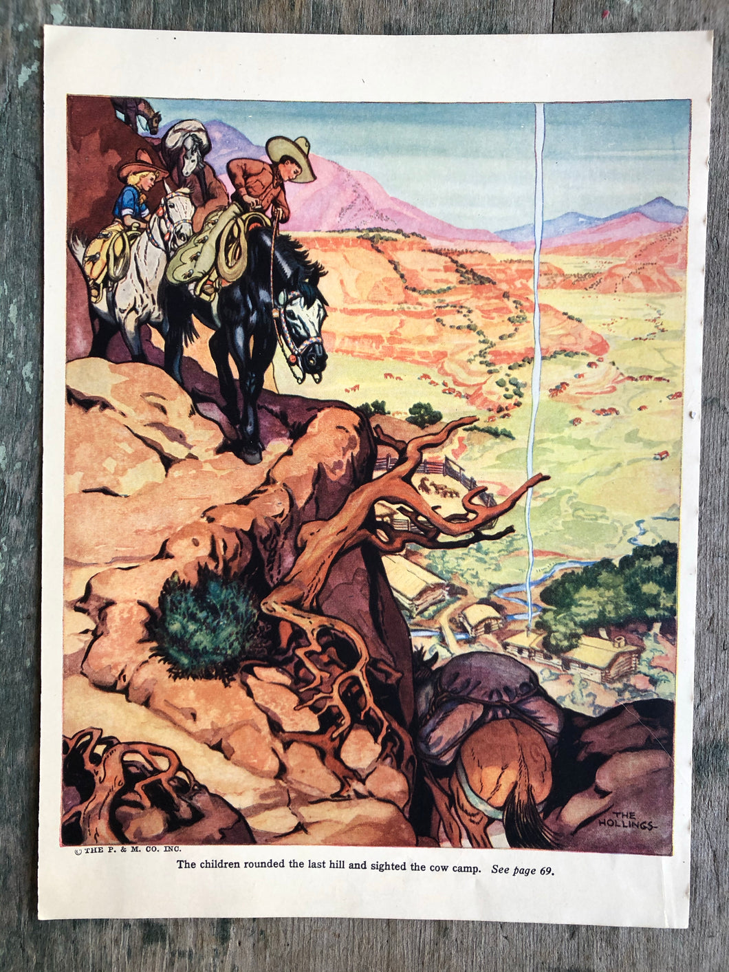 Print From “The Book of Cowboys” by Holling C. Holling and illustrated by H. C. And Lucille Holling