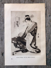 Load image into Gallery viewer, Double-sided Print: An Entertainer of Gay Quarters. By Utamaro. Portrait of Woman. By Eisi.
